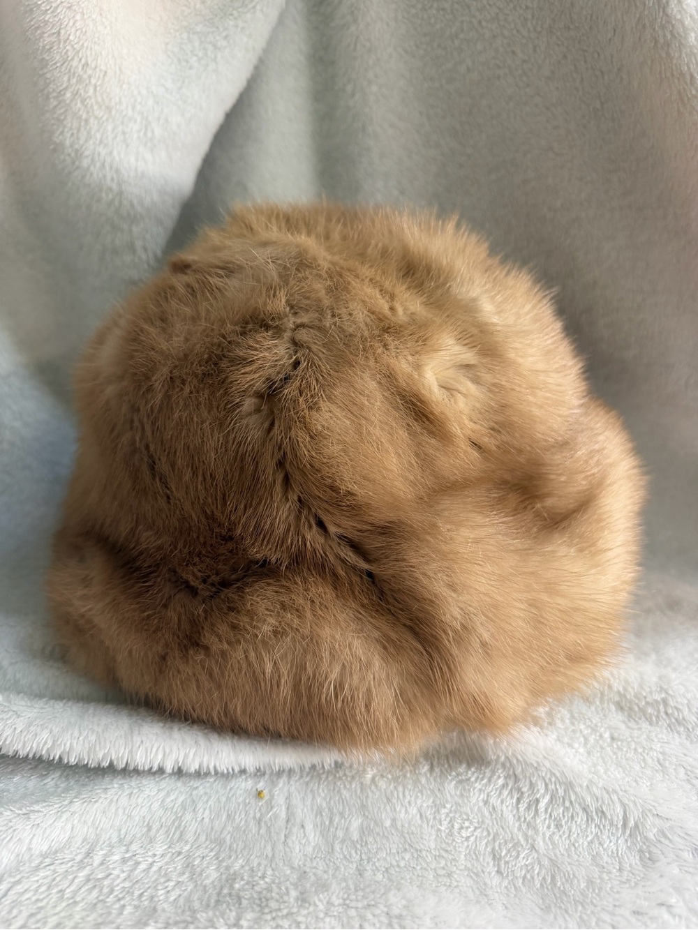 Vintage Precious Furs by Marché Genuine Fur Pillbox Hat Tan Brown Mid Century